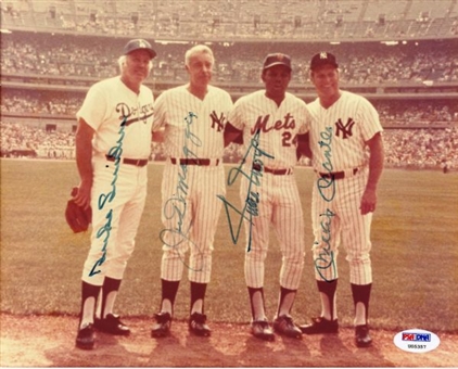 Mickey Mantle, Joe DiMaggio, Willie Mays & Duke Snider Signed 8x10 Photo
